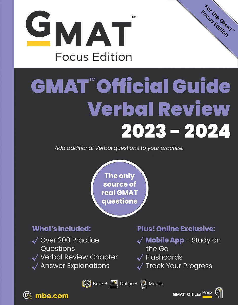 Officiële GMAT Verbal Review 2023-2024 Focus Editie met Digitale Flashcards