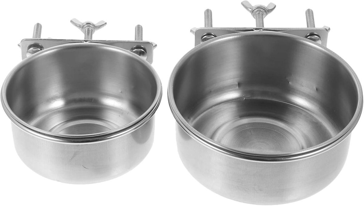 Happyyami 2stuks Hangende Rvs Hondenkom Multifunctionele Voedsel Waterkom Voor Puppy Grote Capaciteit Duurzaam Praktisch Voor Huisdieren Gemakkelijk Gebruik