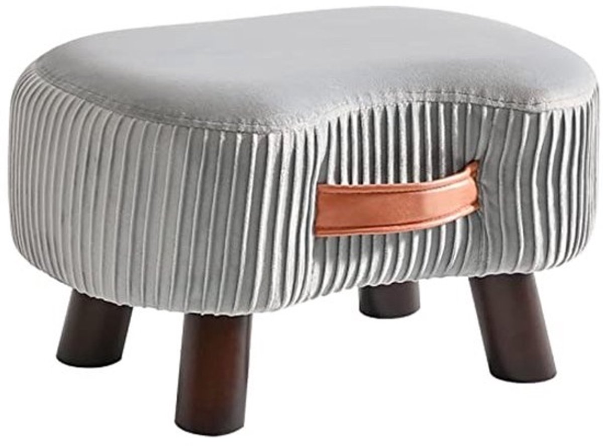Voetenbank - Handvat - Boogvormige kruk - Zacht kussen - Voor woonkamer en kinderkamer - 40x28x23 cm