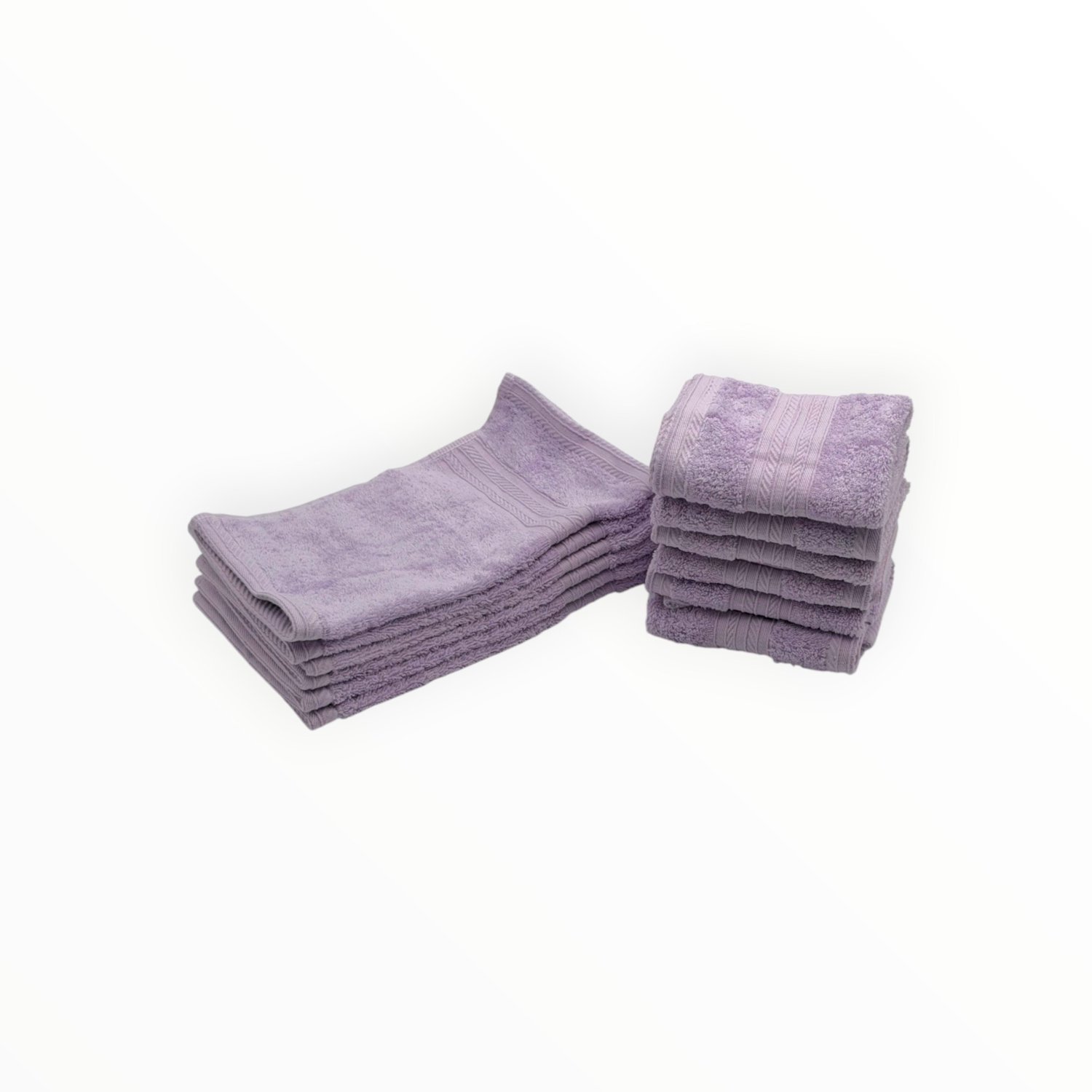 The Linen Room Gastendoekjes – 30 x 30 cm – Set van 12 – 100% Egyptisch Katoen – 600 GSM Dubbelgetwijnd 20/2 Garen – Zacht & Absorberend – Lila