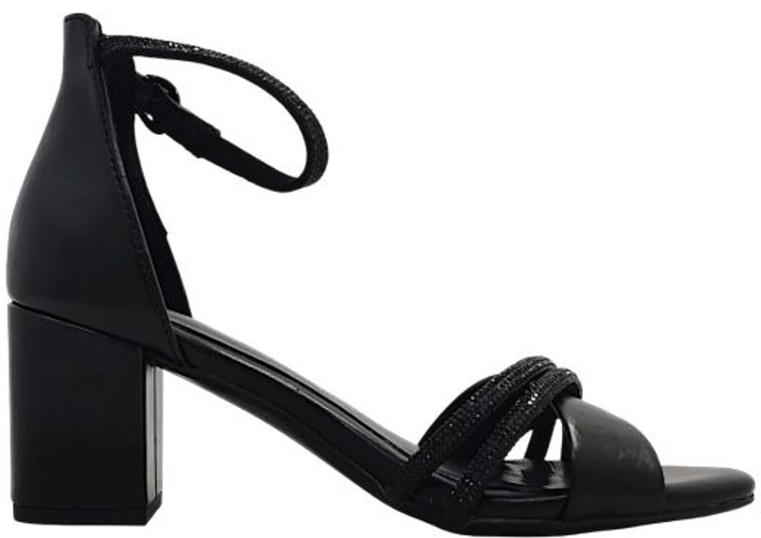 Marco Tozzi 2-28300-45 098 zwarte open schoenen met hak en steentjes maat 41
