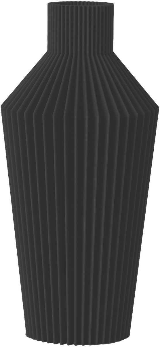 Layvo Nylas Vaas - Zwart - 20 cm - droogbloemen vaas - japandi - gerecycled plastic
