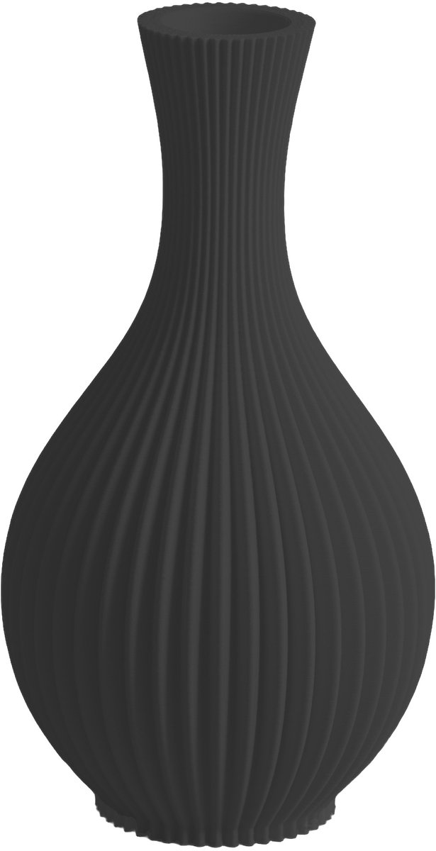 Layvo Caden Vaas - Zwart - 20 cm - droogbloemen vaas - moderne vaas - gerecycled plastic