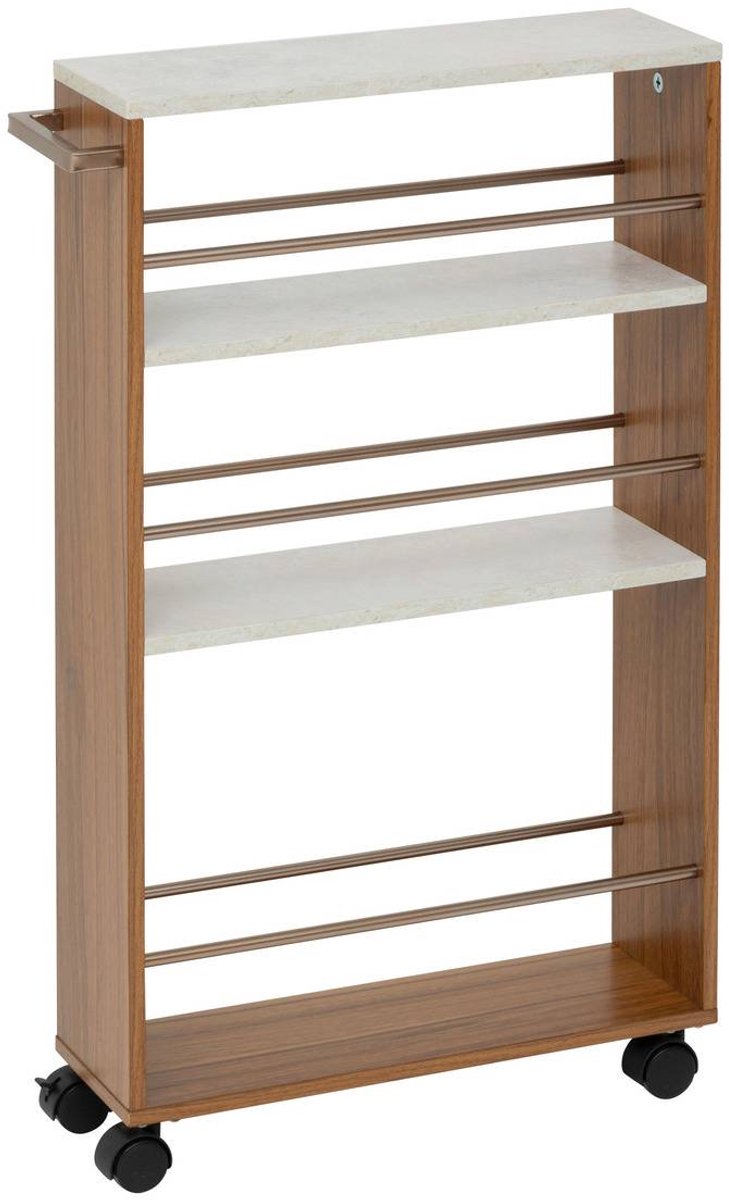 Smal dienblad met 4 planken in marmerlook COME