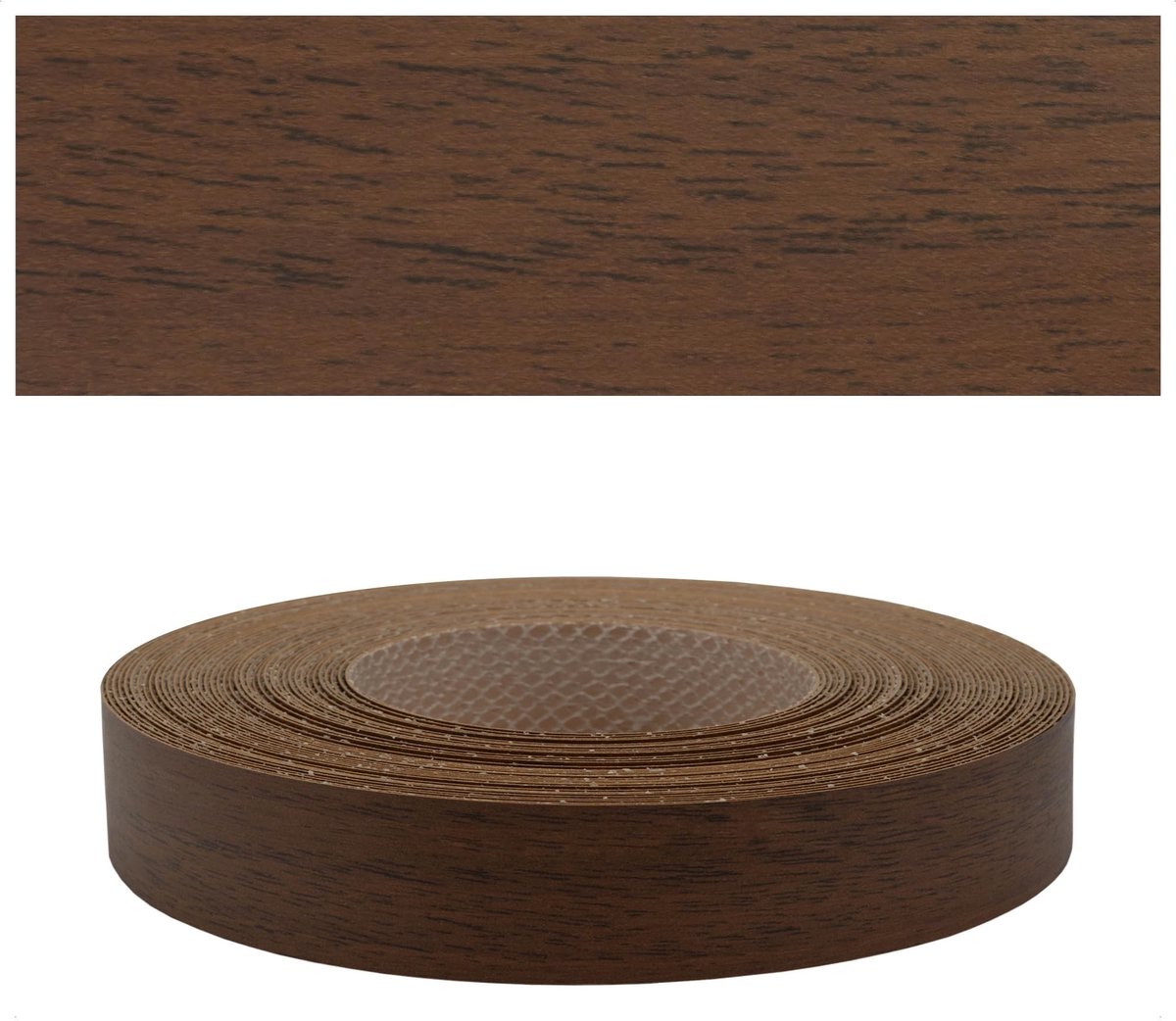 Melamine Kantband en Lijm Strips | 22mm x 5m | Walnoot | Eenvoudig Aan Te Brengen