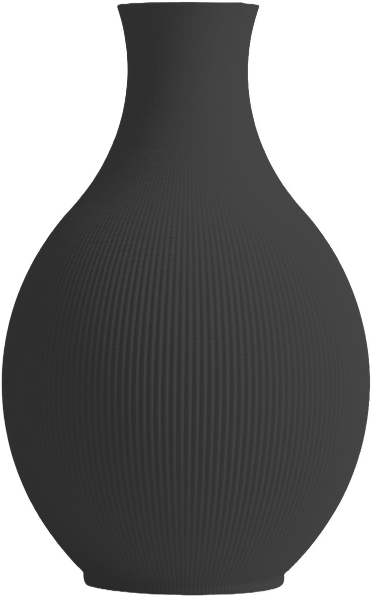 Layvo Lyric Vaas - Zwart - 20 cm - droogbloemen vaas - minimalistische vaas - gerecycled plastic