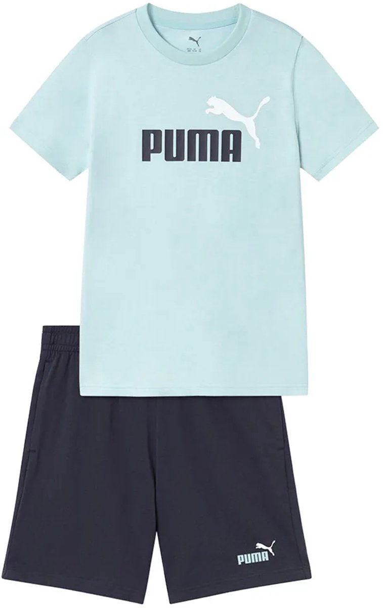 Puma Ess 2 Color Nº1 Logo Korte Mouw Set 13-14 Years Kinderen Fresh Water