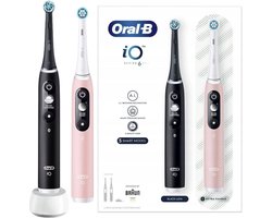 Oral-B iO Series 6 Duo Elektrische Tandenborstels - Zwart en Roze - 5 Standen - Bluetooth