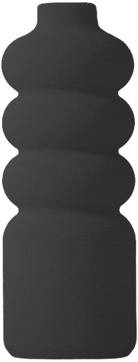 Layvo Lenox Vaas - Zwart - 20 cm - droogbloemen vaas - organische vaas - gerecycled plastic