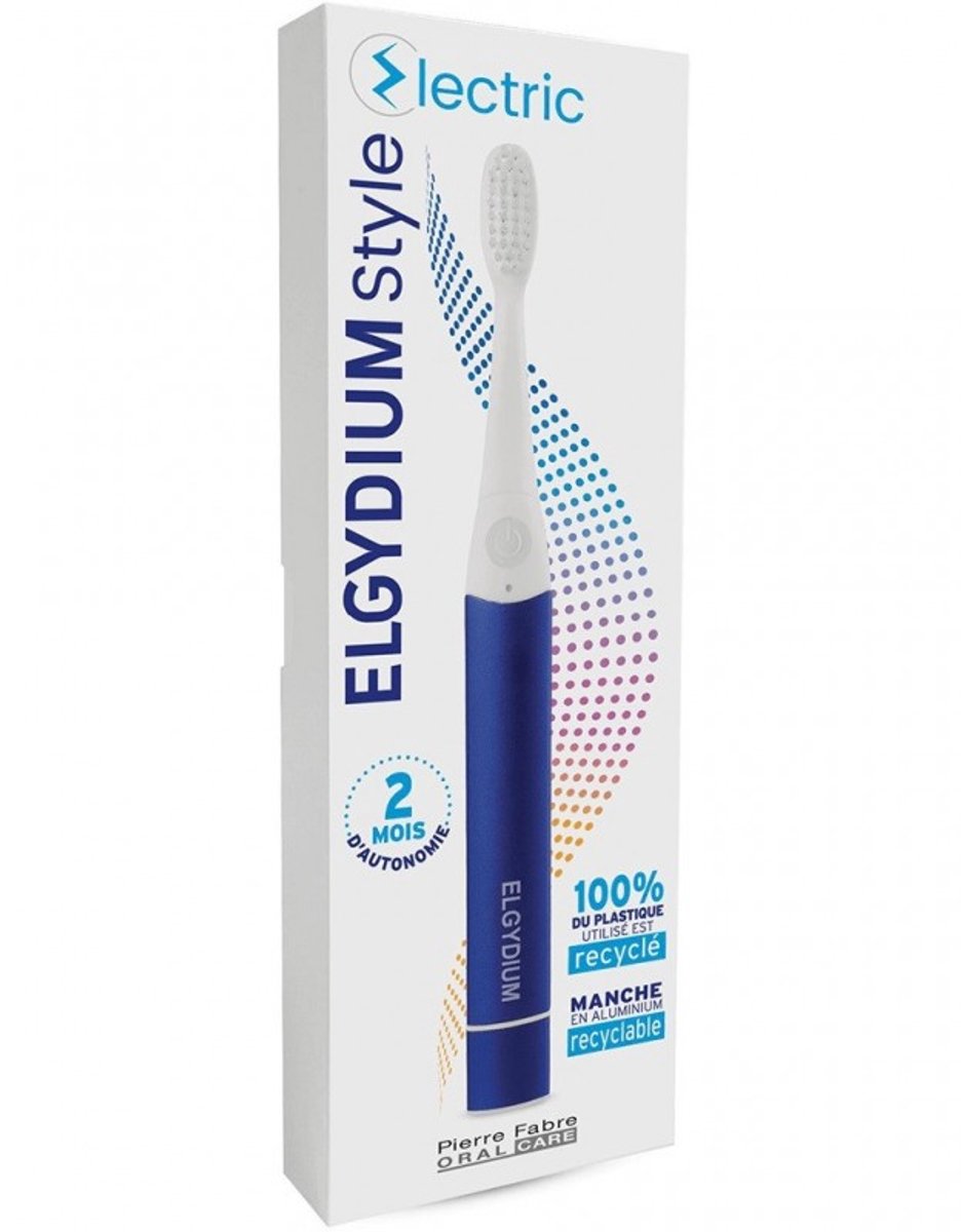 Elgydium Style Electric Sonische Tandenborstel op batterij - Blauw