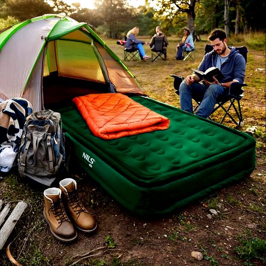 Nils Camp 2-persoons luchtbed King Size groen met elektrische pomp — afbeelding 4