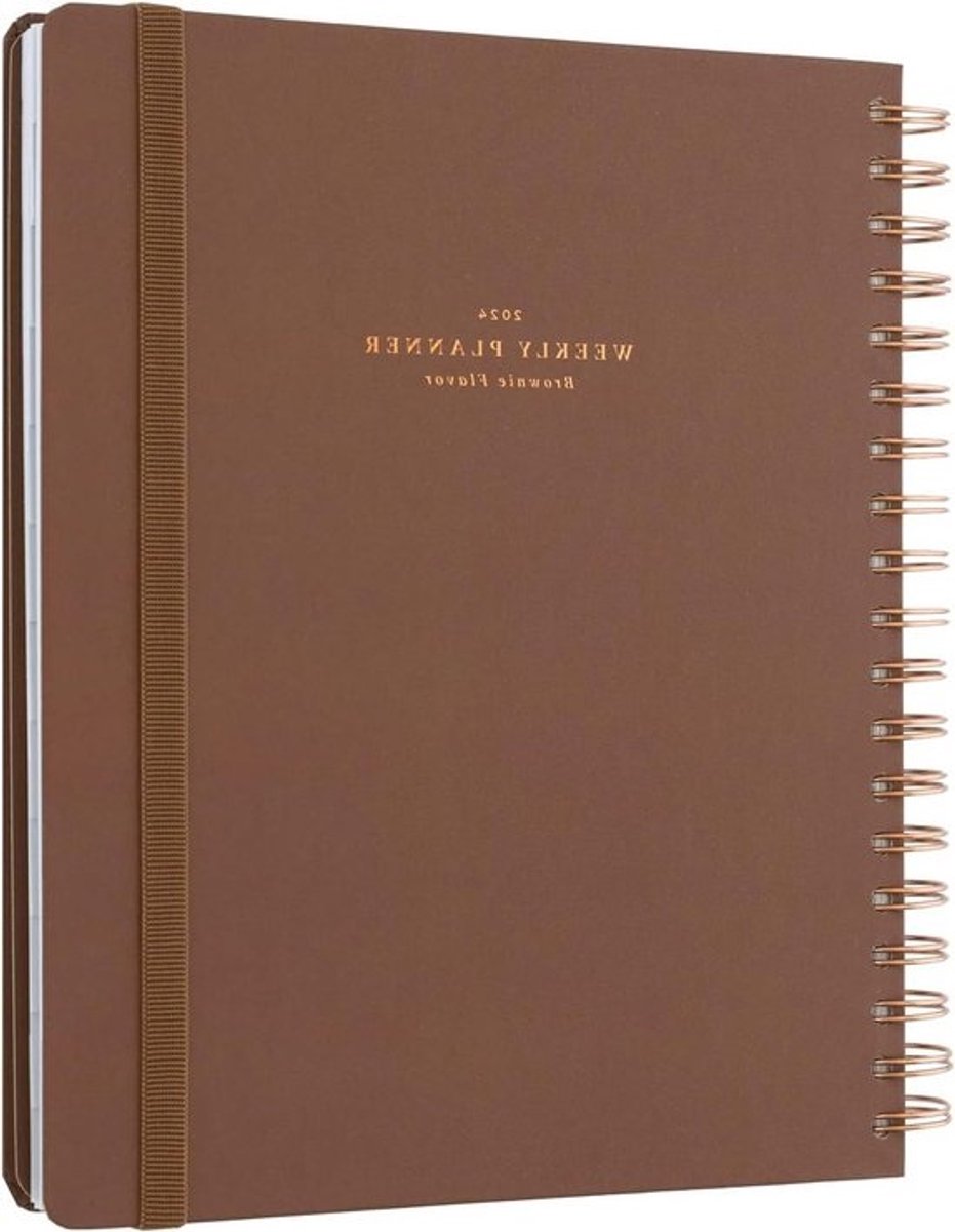 XL agenda 2023 2024 met Brownie Flavor - weekagenda voor 17 maanden - van Kokonote - weekplanner voor familie en werk - luxe bruine planneruitvoering