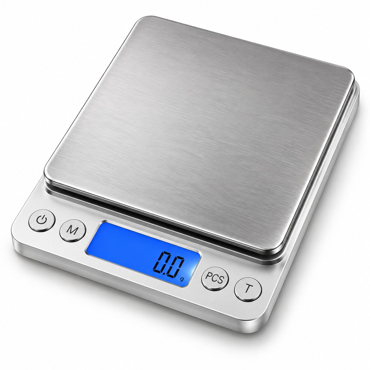 Digitale Keukenweegschaal 3000g - Precisieweegschaal 0,1g - RVS Weegplaat - Tarrafunctie & Telweegschaal