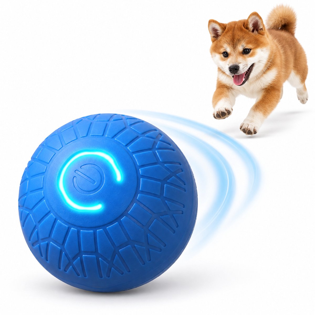 Interactieve Bewegende Hondenbal voor Puppy en Kleine Hond - Zelfrollend USB C Oplaadbaar Hondenspeelgoed - Intelligentie Hondenspeelgoed - Blauw