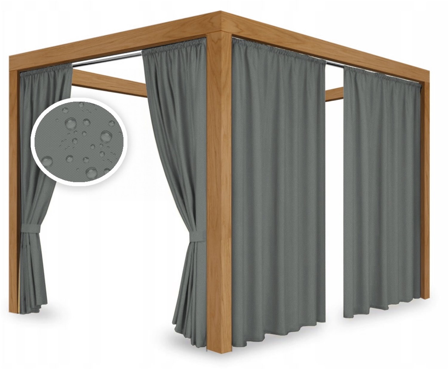 Waterdichte Terrasgordijn voor Pergola, Balkon & Tuinhuis - Grijs 220x155cm