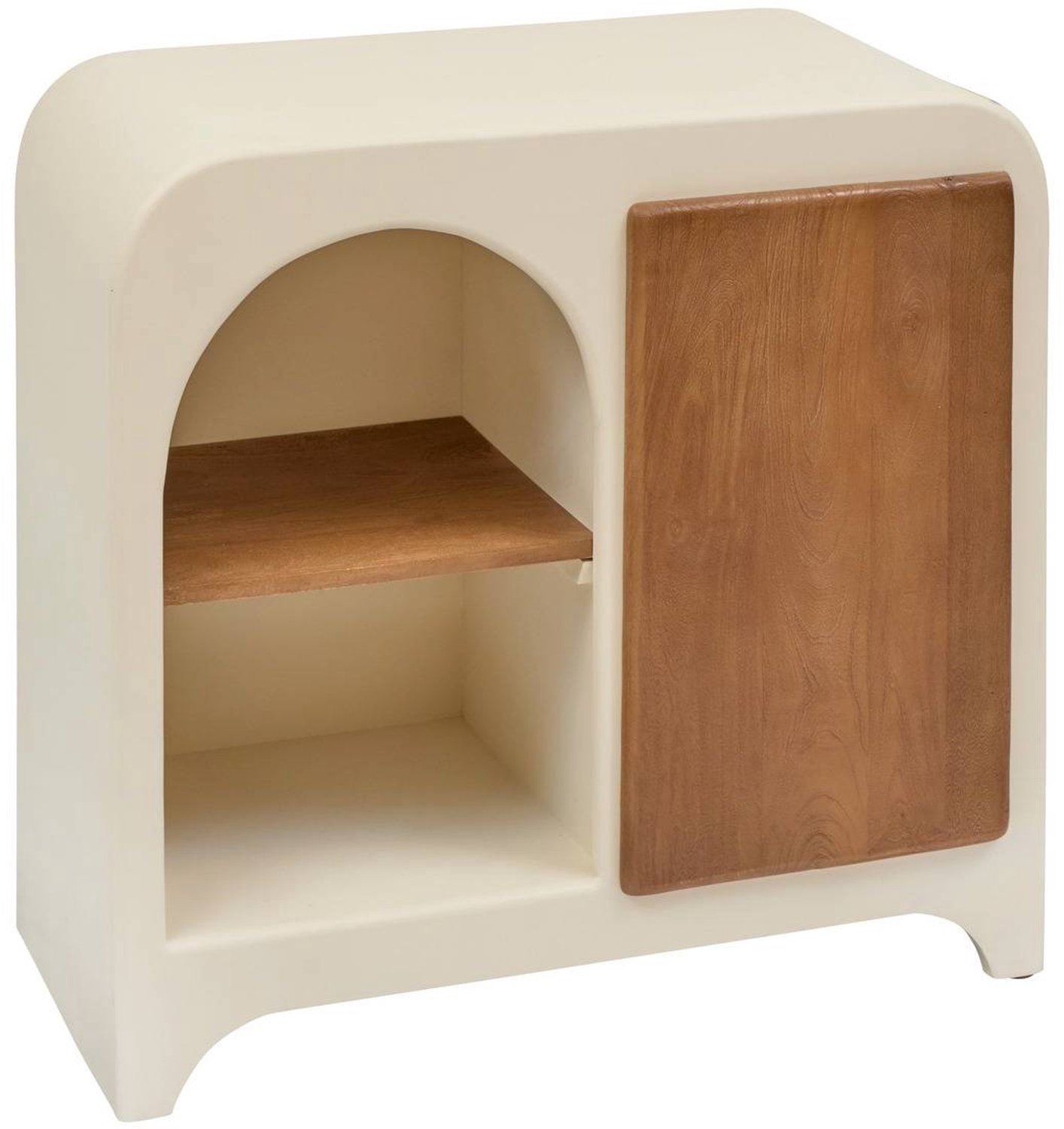 Servieskast met 1 deur en 4 planken, mangohout, SIENNA