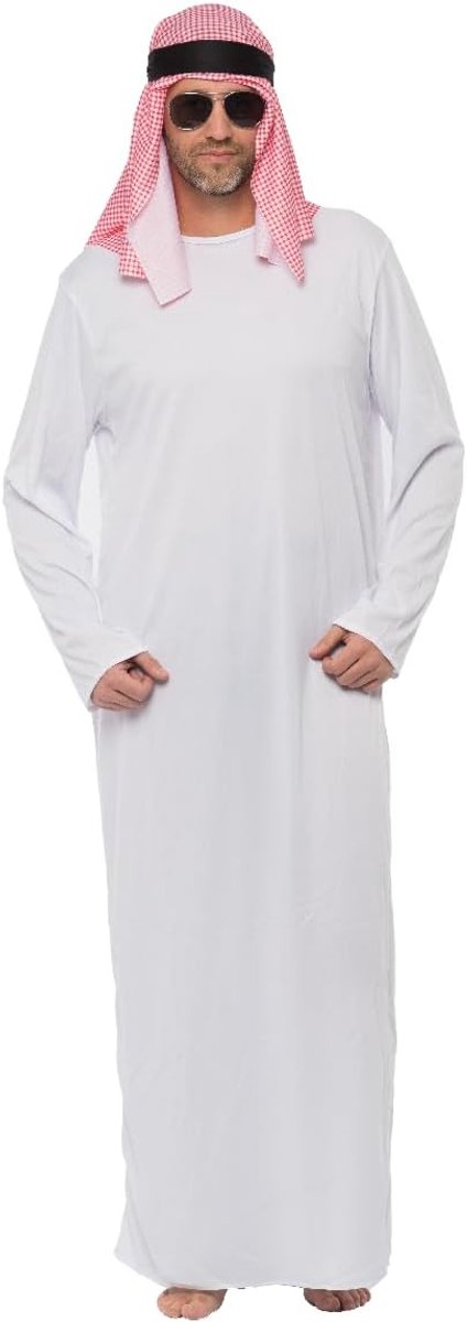 Arabische Sjeik Kostuum voor Mannen Arabier Sheikh Kostuum - Tuniek, Hoofdband, Hoofddoek - One Size