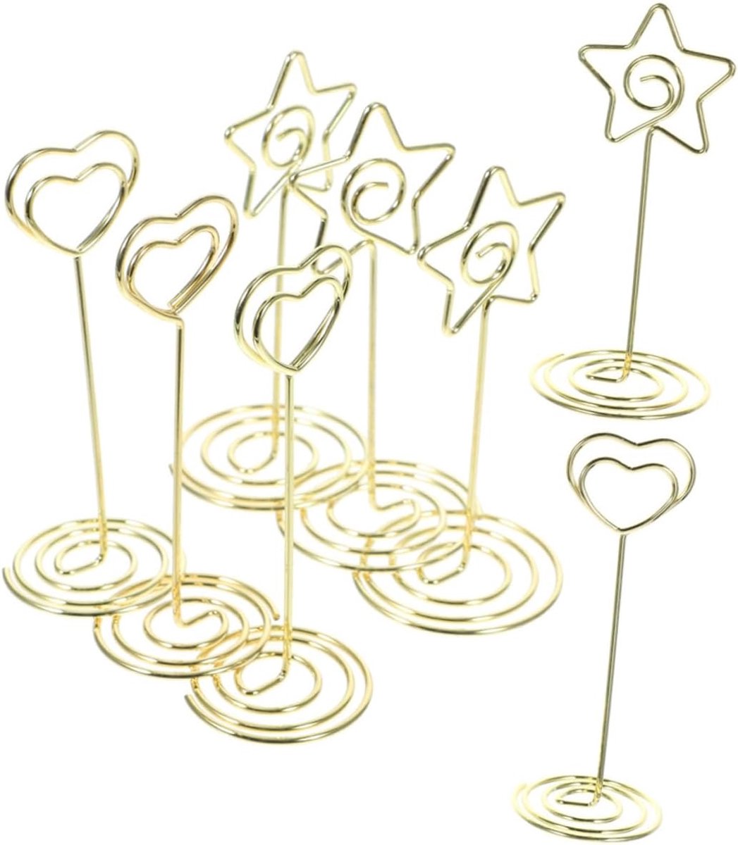 8 Stuks Fotohouders Clips Standaard Tafel Kaarthouders Houders Voor Fotoclips Draad Tafel Kaarthouder Plaats Kaarthouders Voor Tafel Foto Houder Legering Afbeelding Liefde