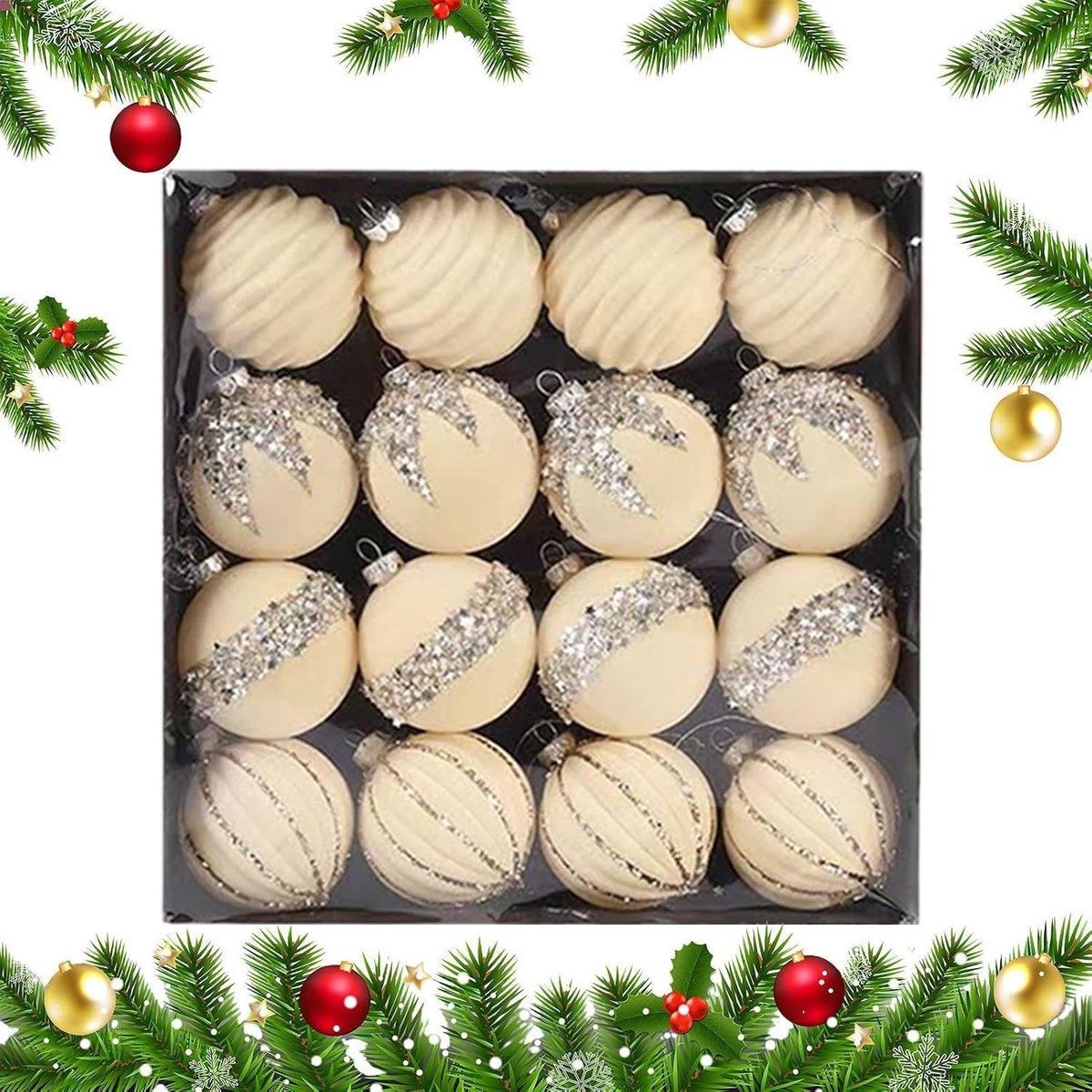 Kerstballen 16 Stuks Kerstbal Ornament voor Ophanging