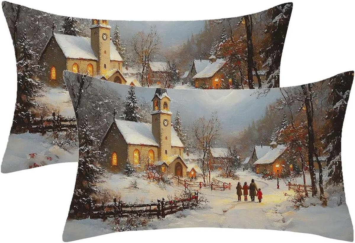 Kussenhoes voor buiten, waterdicht, winter, kussensloop, 70 x 90 cm, 2 stuks, rechthoekig, linnen kussensloop met onzichtbare ritssluiting, voor buiten, tuindecoratie, cadeau voor dames, jungle, model