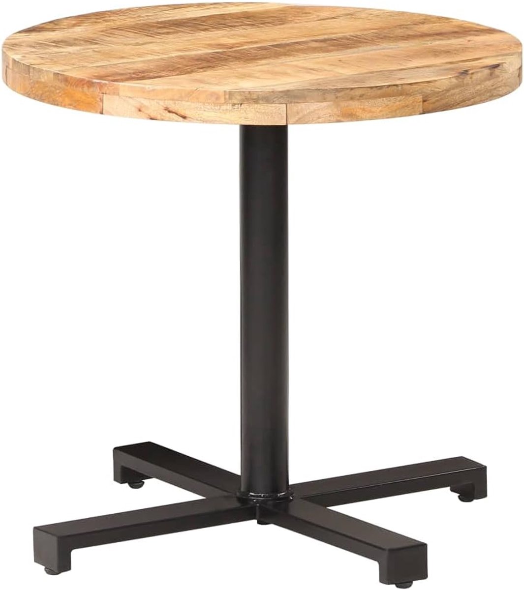 Rond Ø80x75 cm ruw mangohout keuken eettafel tafel voor woonkamer