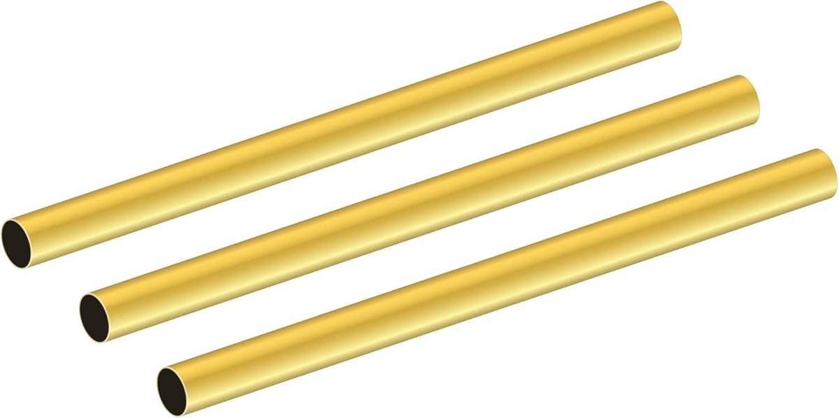 Messing buis 6 mm OD x 0,2 mm wanddikte x 200 mm lengte, naadloze ronde messing buizen voor doe-het-zelf handwerk (3 stuks)