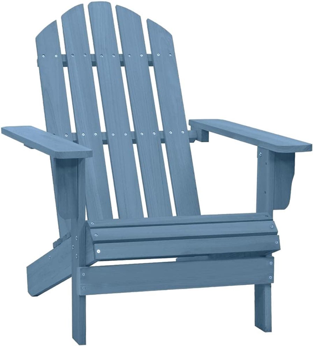 Tuinstoel van massief dennenhout, blauw, terrasstoelen, vrijetijdsstoelen, balkonstoelen voor tuin, gazon, terras