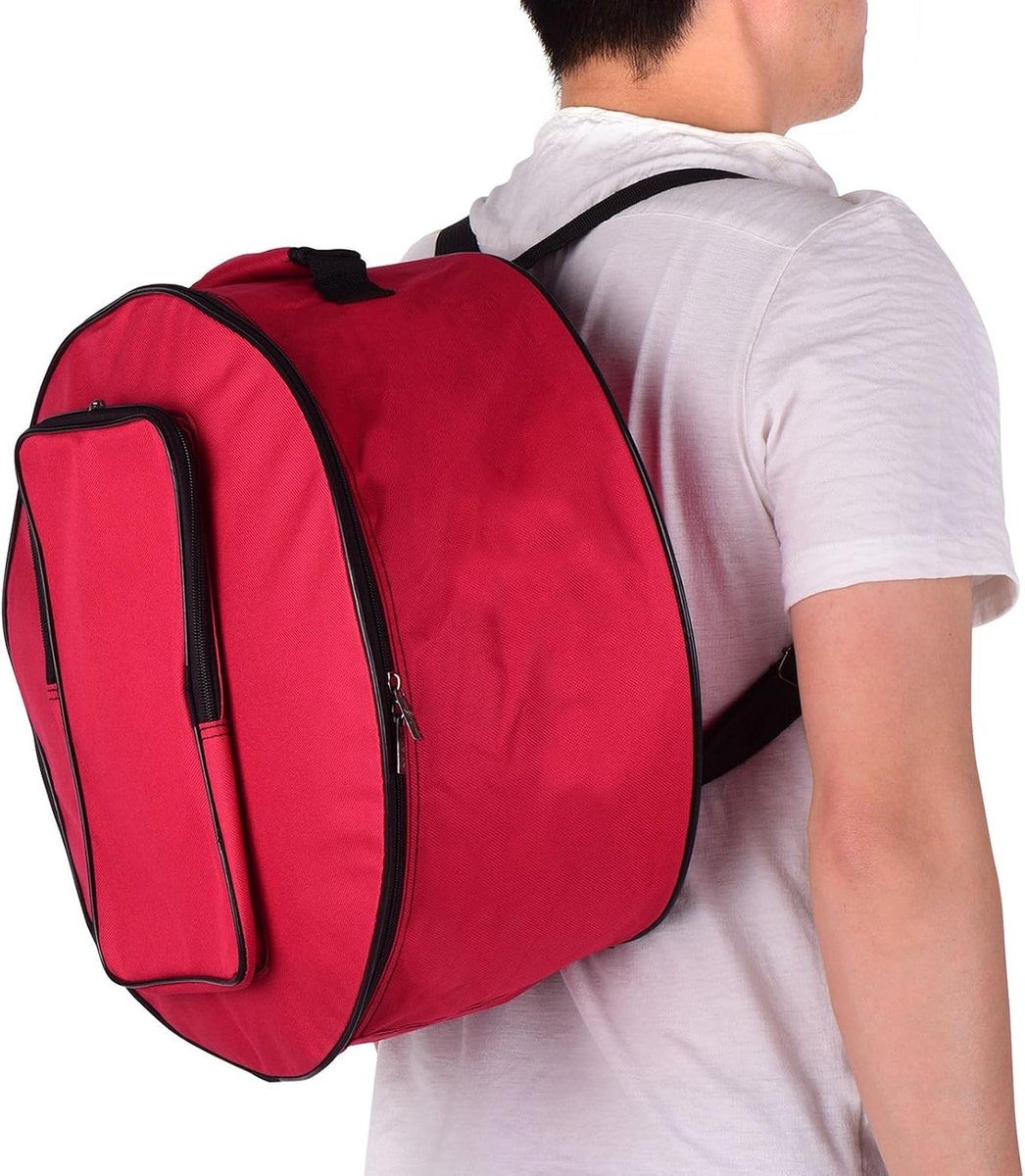 Compacte Snaredrumtas Rugzak met Schouderband Rood|Waterbestendig Nylon|Beschermhoes voor 14 Inch Snaredrum| voor Muzikanten en Reizen (rood)