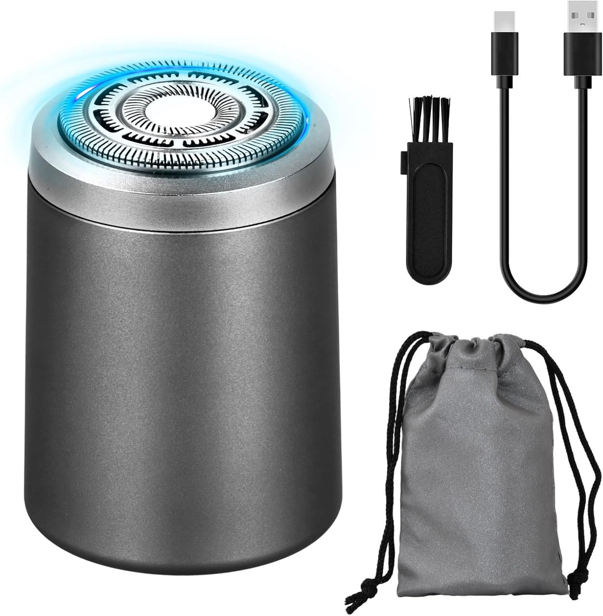 Mini-elektrisch scheerapparaat voor heren, USB-oplaadbaar, IPX7 waterdicht, nat en droog, elektrisch scheerapparaat voor baard en intiem haar, multifunctioneel voor nat en droog