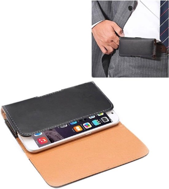 Holster Riemclip Glad Kunstleer Horizontaal voor Gionee Ti13 (2021) - Zwart — afbeelding 5