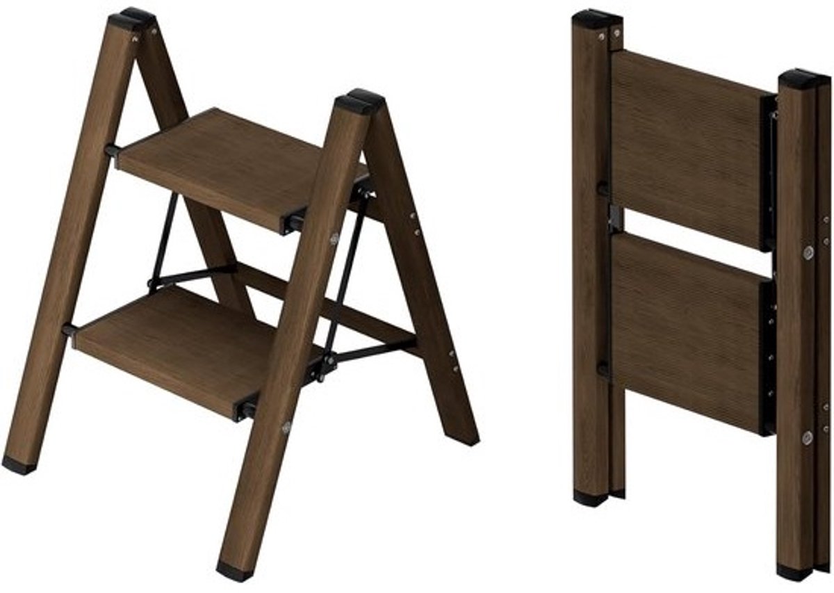 Lichtgewicht vouwladder met 2 treden - Aluminium stapladder voor huishoudelijk gebruik