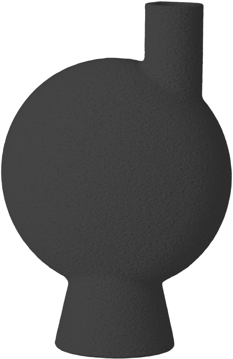 Layvo Helia Vaas - Zwart - 20 cm - droogbloemen vaas - organische vaas - gerecycled plastic