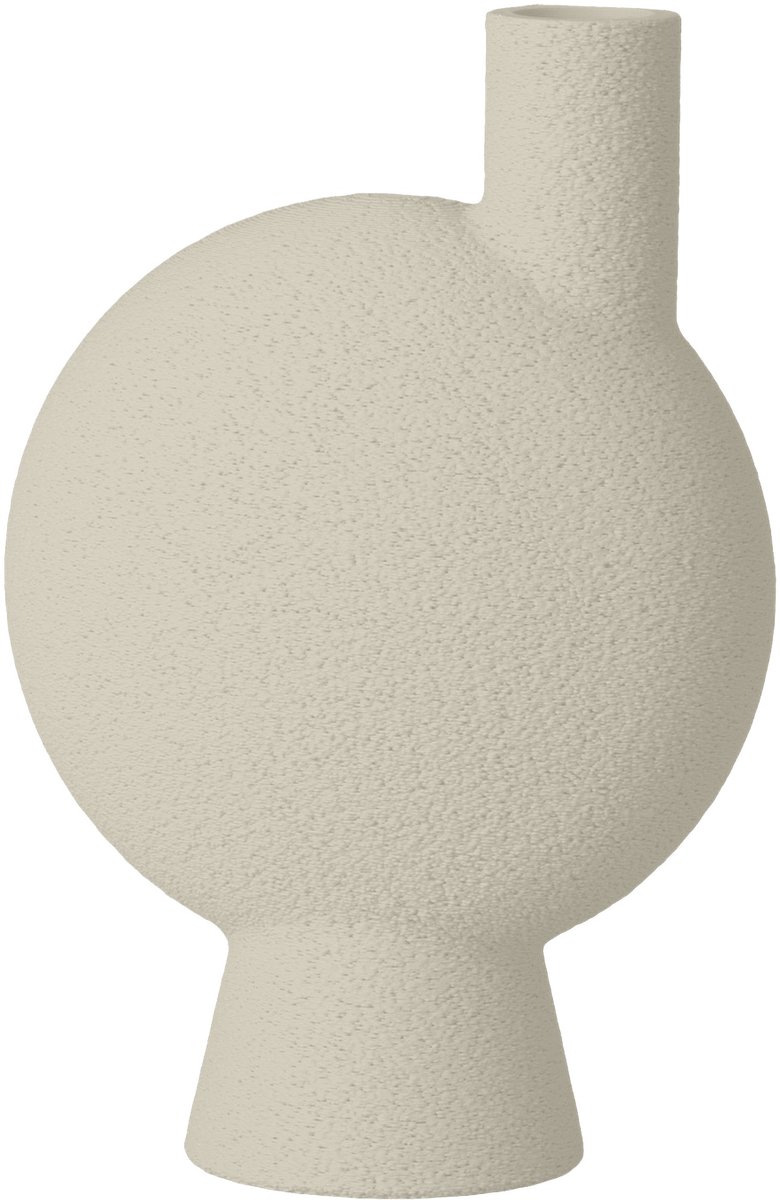 Layvo Helia Vaas - Crème - 25 cm - droogbloemen vaas - organische vaas - gerecycled plastic