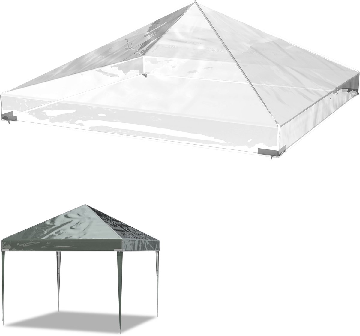 Arvioo - transparant PVC tentdak - normaal - 3x3m - 270g/m² - voor partytent
