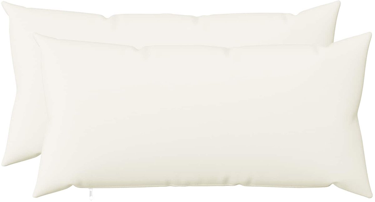 vidaXL Dekenkussen - 2 - st - HEERLEN - Wit - 40 - x - 80 - cm - Stof