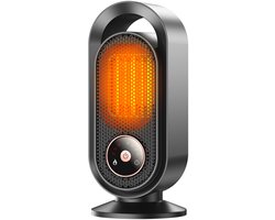 Laag stroomverbruik, elektrische radiator, PTC-keramische verwarming, touchscreen, kantel- en oververhittingsbeveiliging, voor binnen, badkamer, kantoor, thuis, slaapkamer - zwart