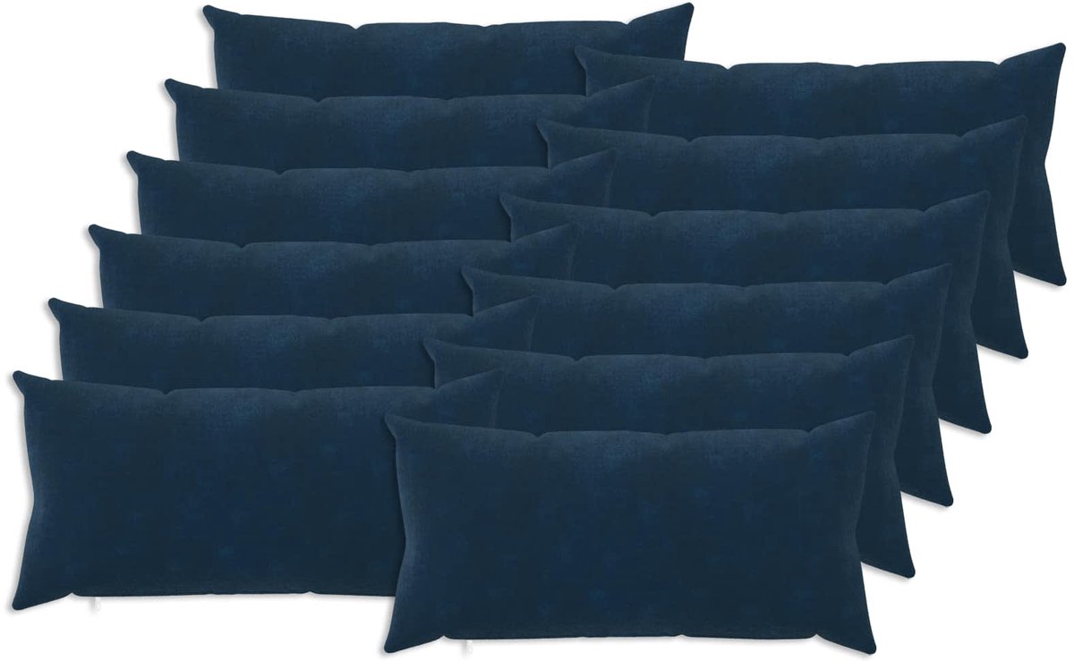 vidaXL Dekenkussen - 12 - st - HEERLEN - Blauw - 40 - x - 80 - cm - Microfiber - Fleece