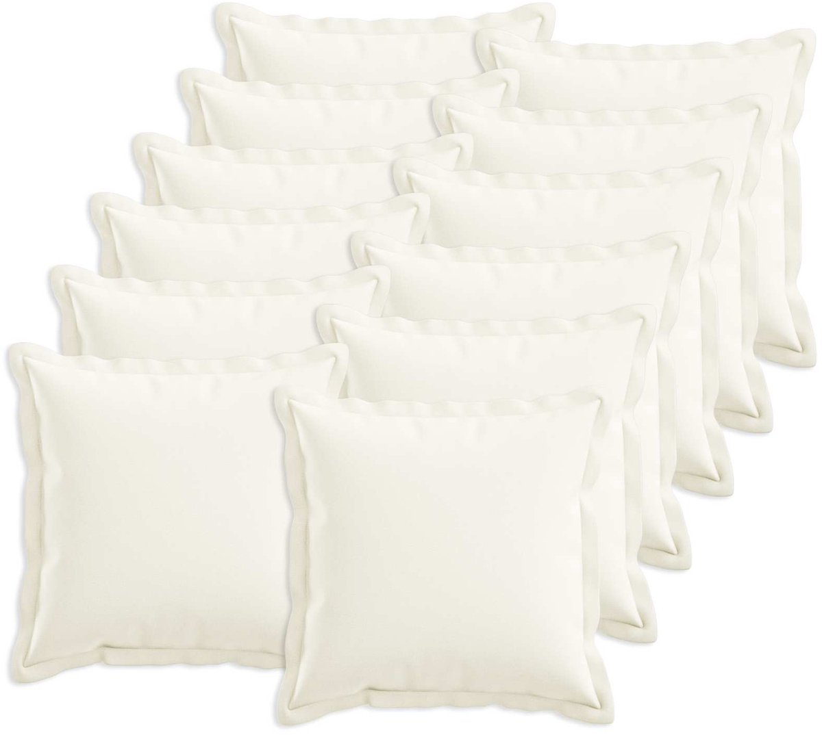 vidaXL Dekenkussen - 12 - st - HOUTEN - Wit - 50 - x - 50 - cm - Faux - Linnen