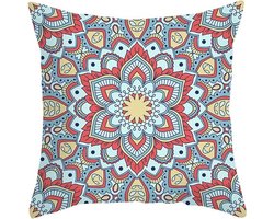 Daesar bed- en sierkussenovertrekken - 20x20 50x50CM - lichtblauw en roze mandalapatroon, polyester, 1 stuk