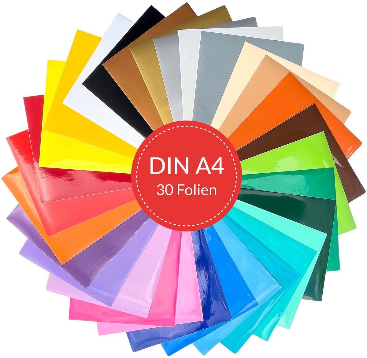 Set van 30 Kleurrijke Vinyl Folies DIN A4