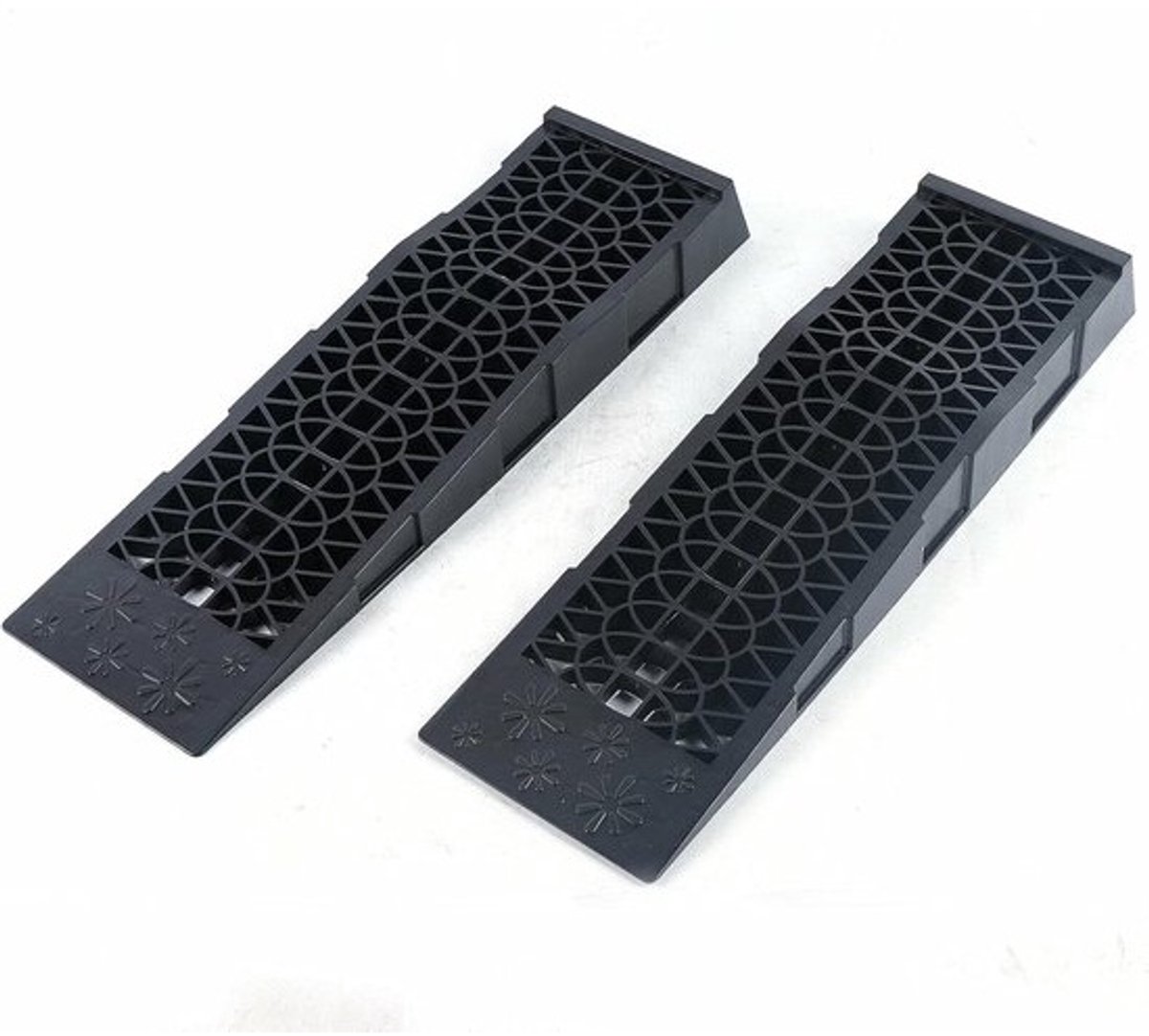 Set oprijplaten - Autohelling - Voor voertuigonderhoud - Voor verlaagde auto's - 3000 kg - Zwart