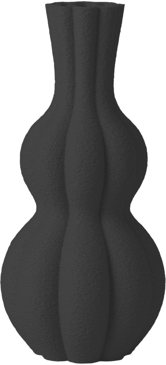 Layvo Ember Vaas - Zwart - 20 cm - droogbloemen vaas - organische vaas - gerecycled plastic