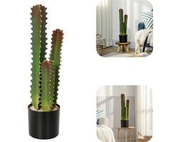 Potplant - Cactus in pot - Nepcactus - Nepplant - Binnenhuisdecoratie - Onderhoudsvriendelijk - Gemakkelijk schoon te maken - Geurloos - Accessoire voor thuis - Geschikt voor woonkamer, balkon, studeerkamer (groen, 17*66cm)
