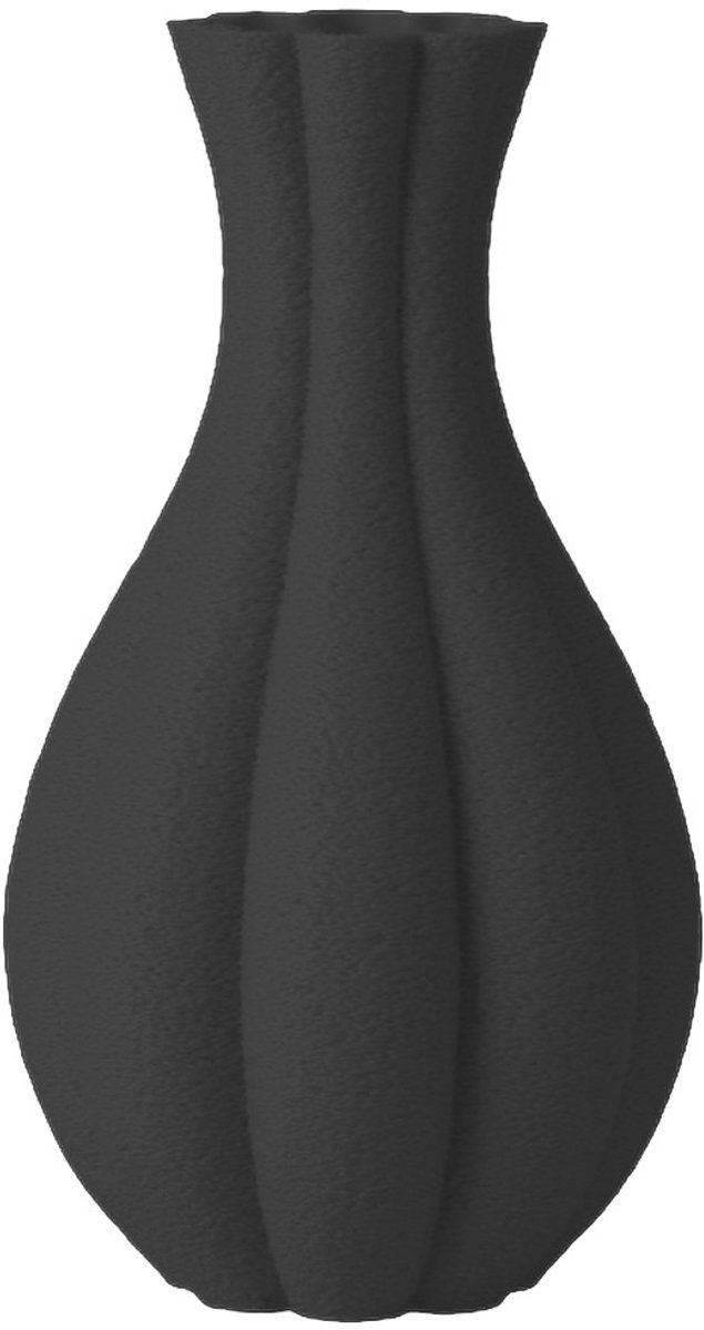 Layvo Fenno Vaas - Zwart - 20 cm - droogbloemen vaas - japandi - gerecycled plastic