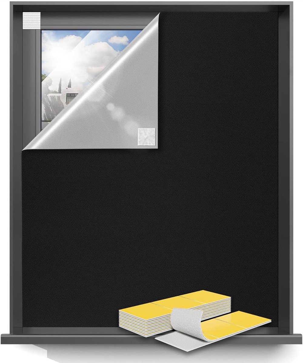 Zonder boren, raamverduistering, sterke klittenbandsluiting, zonwering-1.45 * 2m