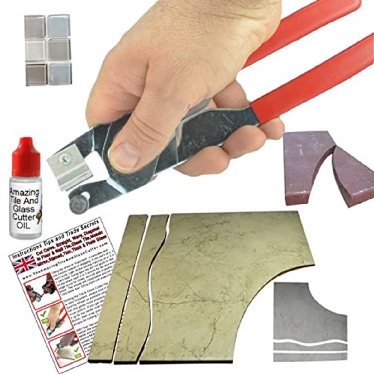 Handtegelsnijder - voor keramische tegels en glas - Voor muur- en vloertegels - eenvoudig te gebruiken - nauwkeurig