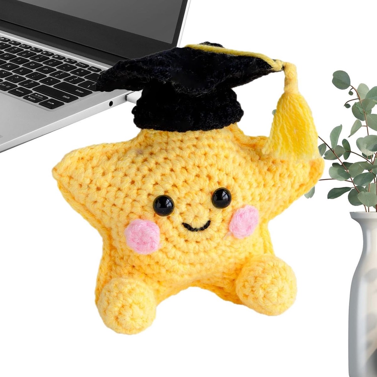 Haak - Diploma-ster grappig en schattig, handgemaakt, mini met kaart, voor woonkamer, slaapkamer, kantoor, auto, , kantoor, universiteit