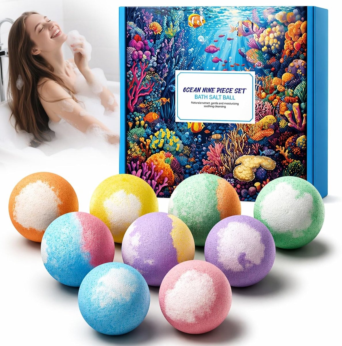 Bruisballen Set voor Volwassenen, Bath Bomb Cadeauset, Kleurrijke en Ontspannende Badbommen voor Badkamer Spa Ervaring, Perfect Geschenk voor Verjaardag & Kerst