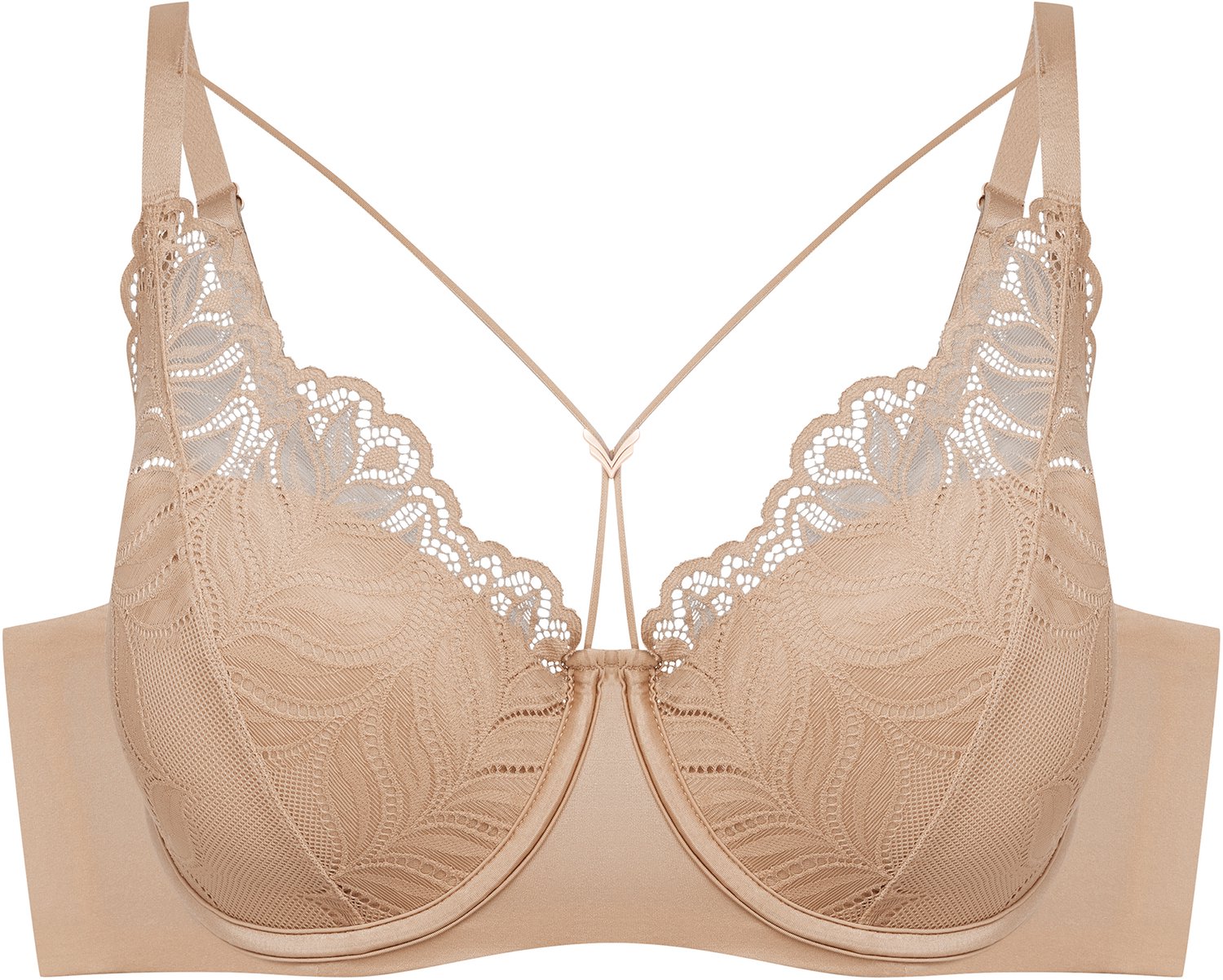 ESOTIQ Korin - Beha - Beige - Voorgormde cups - Kant en decoratieve bandjes