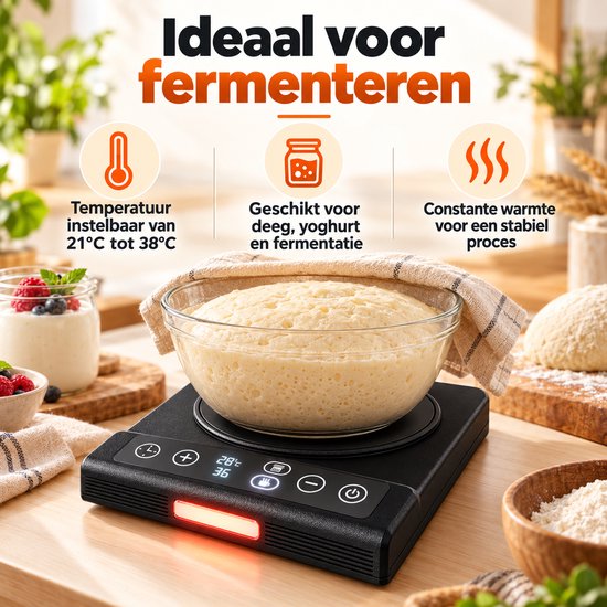Warmhoudplaat - 2-in-1 Fermentatieverwarmer - Koffiewarmer - Zwart — afbeelding 4